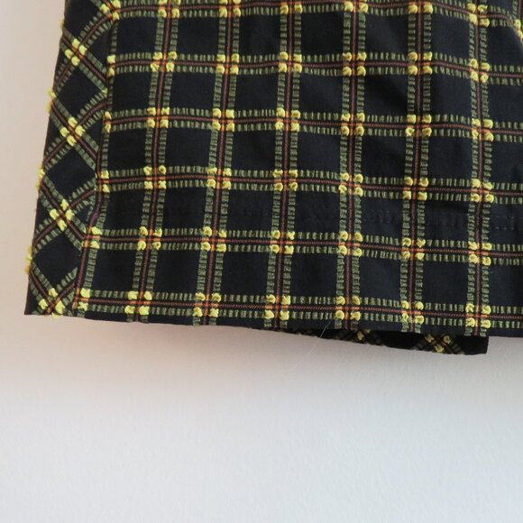 RACHEL COMEY Black Yellow Gingham Seersucker Ruched Midi Skirt - Size US 0 - Picture 10 of 15